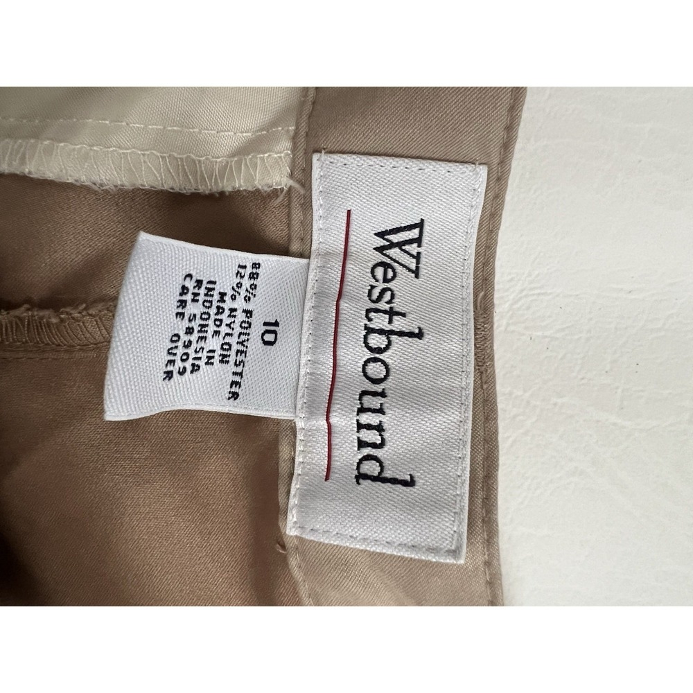 Westbound Vintage Solid Tan High Rise Mom Shorts Size 10 Neutral Preppy Vacation - Picture 3 of 9